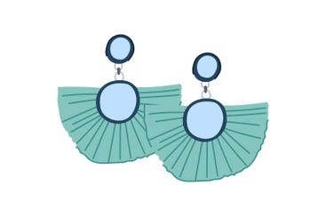 style tassel earrings cartoon vector illustration