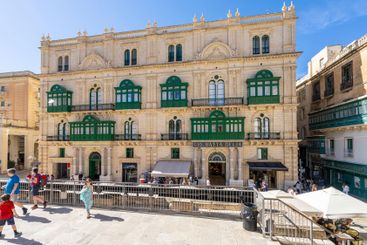 the typical buildings in Valletta, Malta.