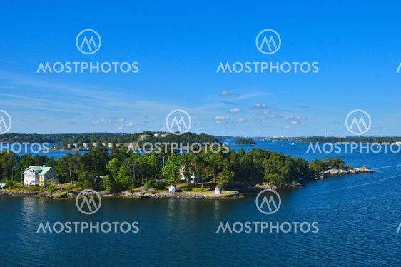 Swedish settlements on islets of Stockholm Archipelago in Baltic Sea, Sweden