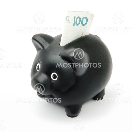 Black piggy bank