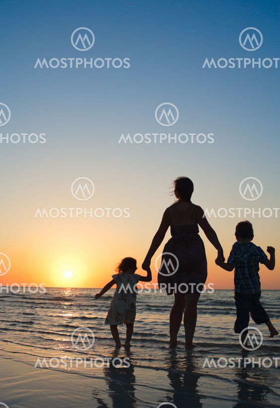 Family at sunset