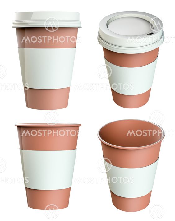 Blank paper coffee cup set