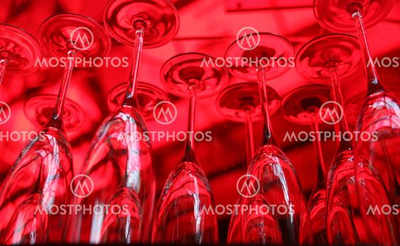 Red champagne glasses