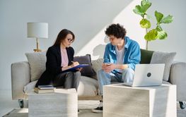 Young man patient during therapy session in professional...