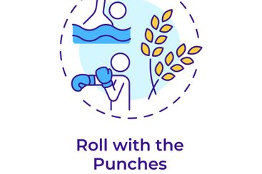 Roll with punches multi color concept icon