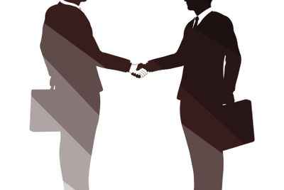 Meeting businessmen icon