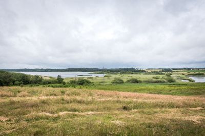A rural scenic view over landscap and lakes in Denmark