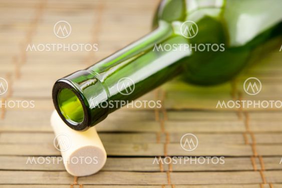 empty wine bottle with cork