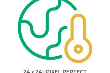 Global warming awareness colorful line ui icon