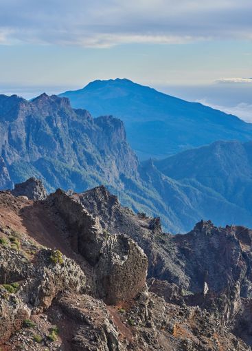Mountains, rocks and terrain on landscape, outdoor and...