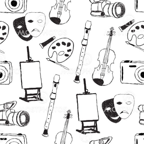doodle art seamless pattern