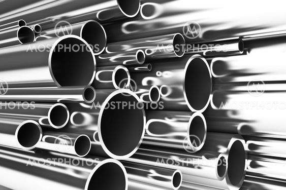 Stack of steel tubing, stainless tubes
