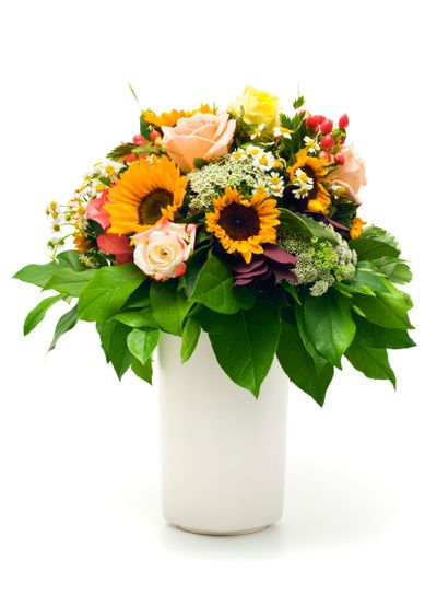 beautiful summer bouquet in white vase