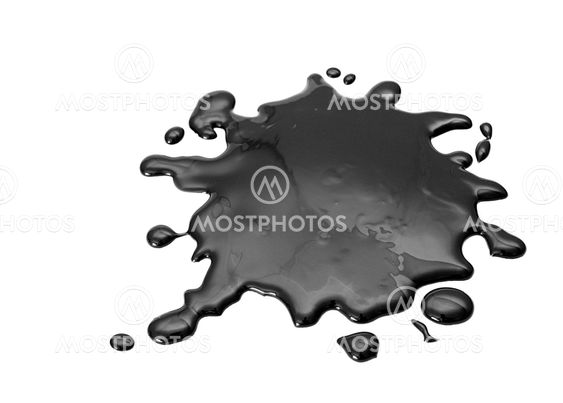 Black oil spill splash