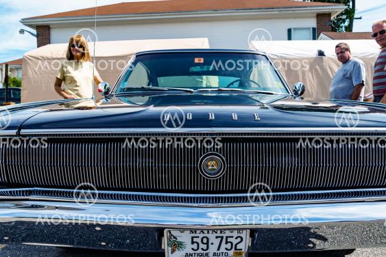 old american car in the annual exhibition in Saco,...