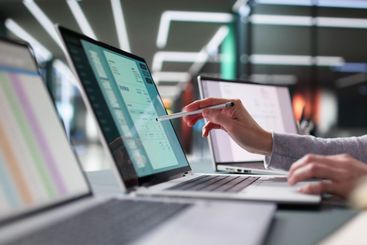 Female Accountant Managing Online Invoices