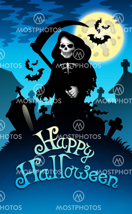Halloween image with grim reaper