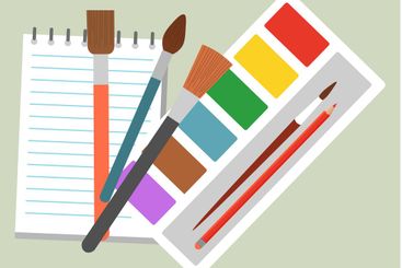 School Supplies for Studying, Pencil and Tassels