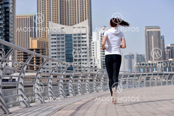 woman jogging at morning