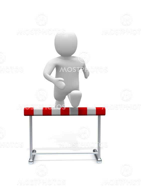 Man jumping over the hurdle