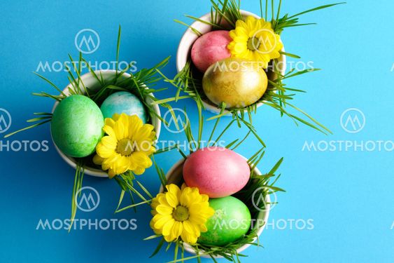 Colored easter eggs