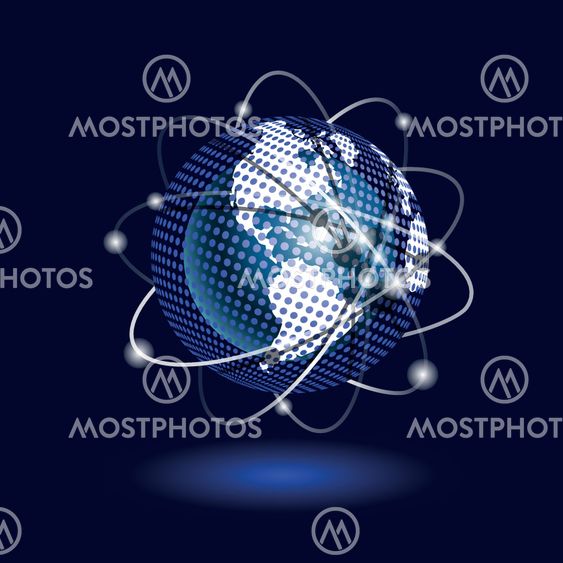 blue globe on a blue background
