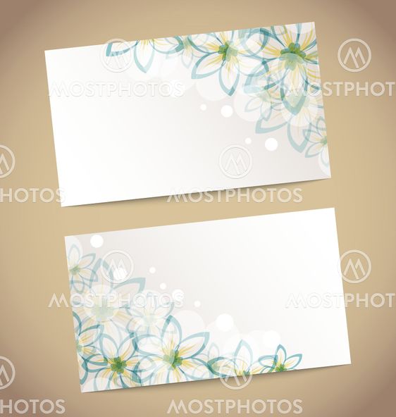 Two retro wedding cards with flower's