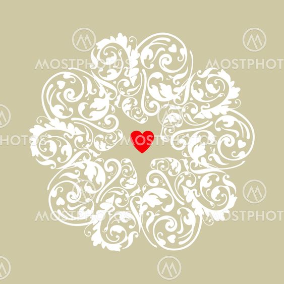 Circle heart ornament