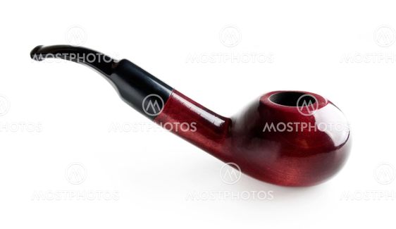 Tobacco pipe on white