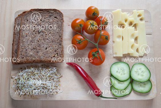 Raw food ingredinent on wooden cutting board