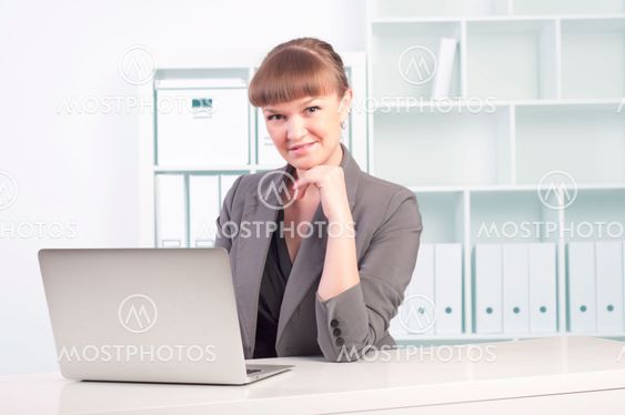 woman works in the office