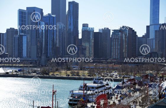 Chicago Skyline From Navy Pier