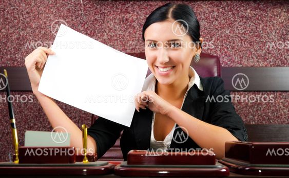 businesswoman with a sheet of paper