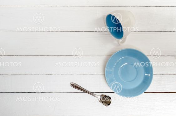 Empty Cup, saucer and spoon
