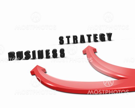 Two colour arrows with bussiness words