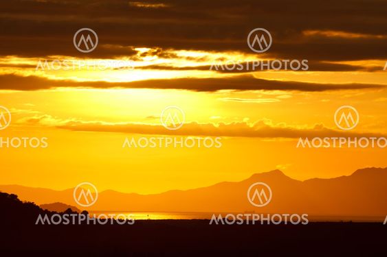 Beautiful sunrise in the sea
