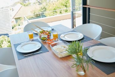 Time for lunch. Still life shot of a dining table set...