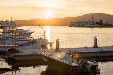 Sunset view of the port of Sozopol, Bulgaria