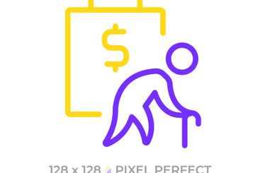 Retirement plan pixel perfect two color line icon