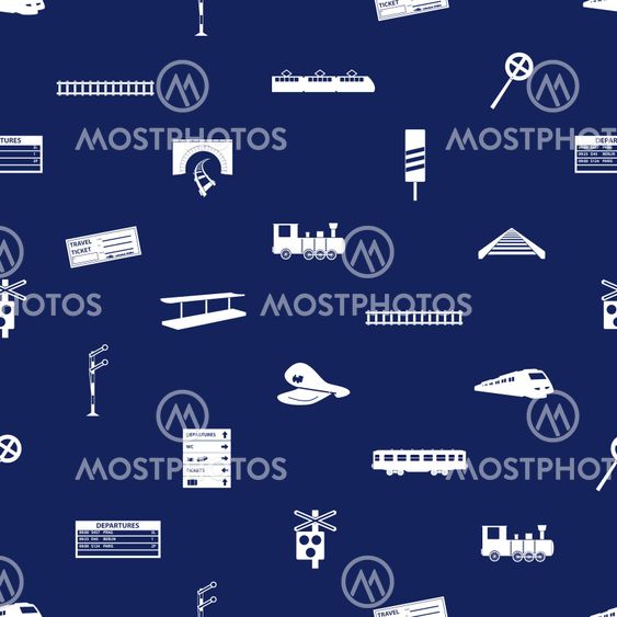 train and railway seamless blue pattern eps10