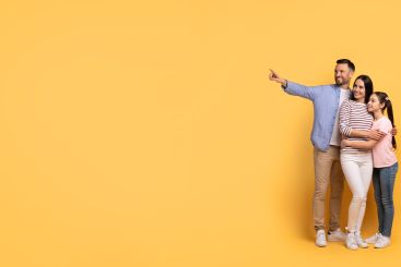 Family togetherness captured in a joyful moment against...