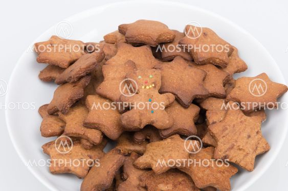 Plate of homemade biscuits (closeup view)