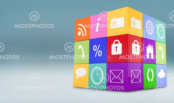 Composite image of app cube