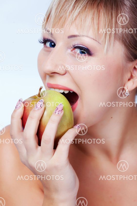 Bride with apple