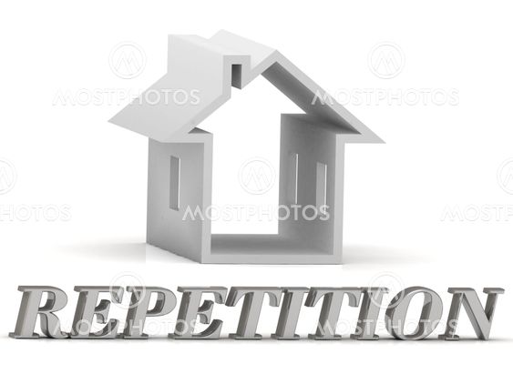 REPETITION- inscription of silver letters and white house