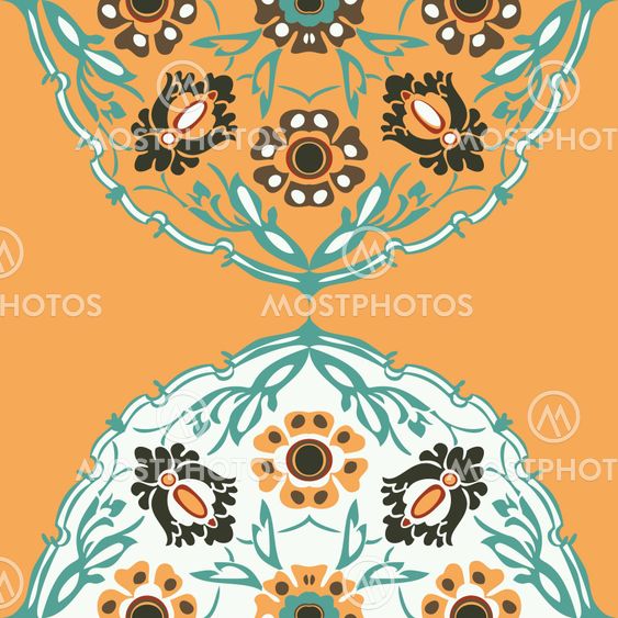 Colorful round floral border corner abstract background vector