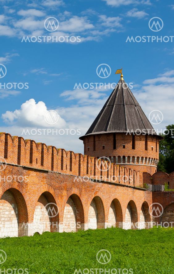 fortress kremlin wall with tower