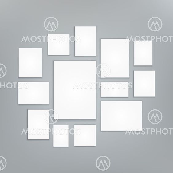 Blank white 3d Paper Canvas Vector. Posters Mock ups....