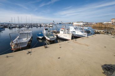 Sunset panorama of the port of Sozopol, Bulgaria