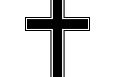 Christian cross vector icon on white background